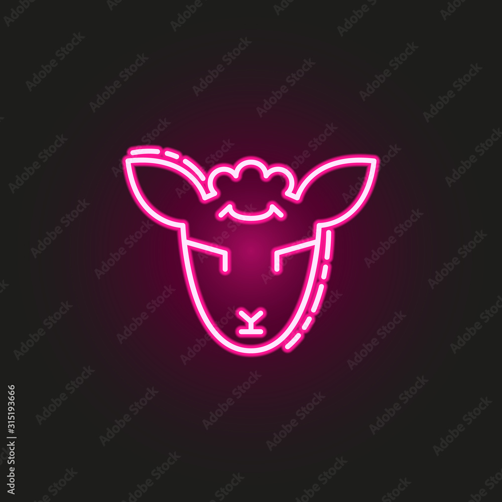 Lamb of God neon style icon. Simple thin line, outline vector of judaism icons for ui and ux, website or mobile application Lamb of God neon style icon. Simple thin line, outline vector of judaism icons for ui and ux, website or mobile application