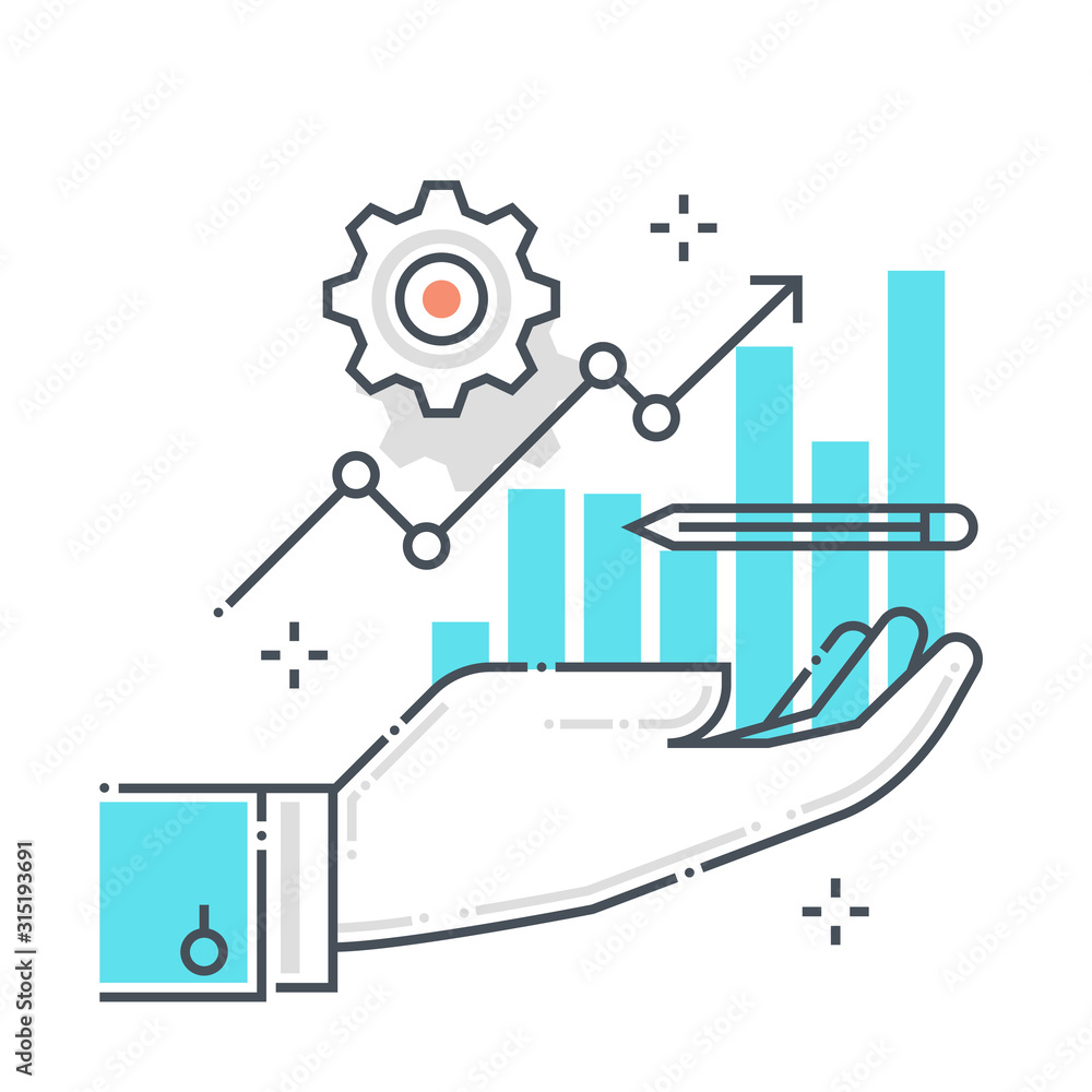 Business development related color line vector icon, illustration