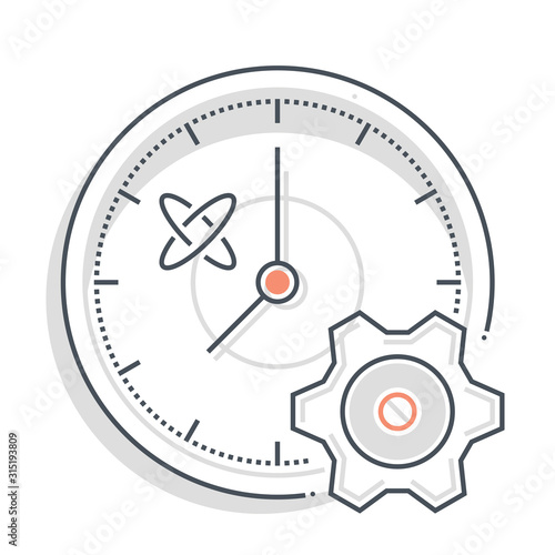 Early traction related color line vector icon, illustration
