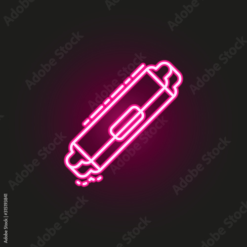 Mezuzah neon style icon. Simple thin line, outline vector of judaism icons for ui and ux, website or mobile application