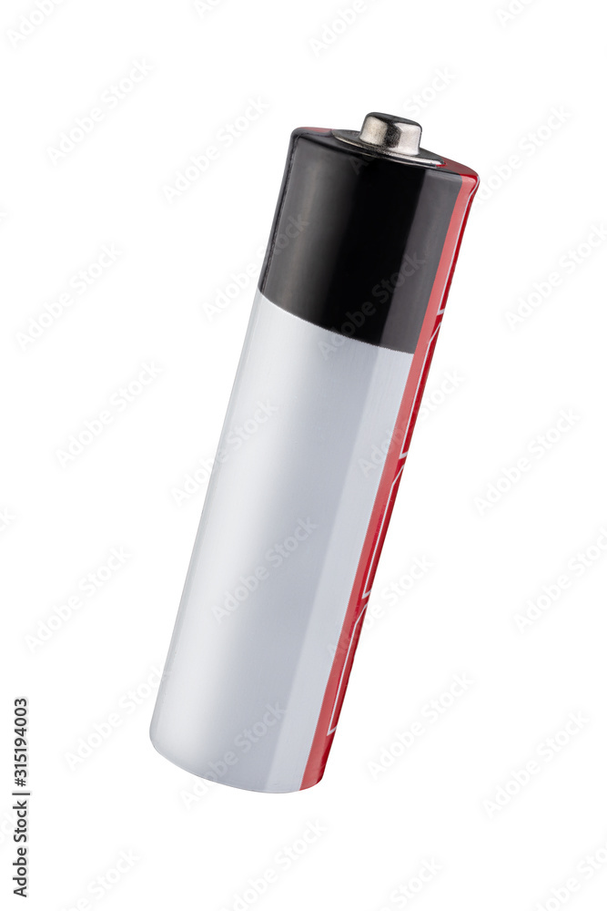 One AA battery isolated on white, with clipping path One AA battery isolated on white, with clipping path