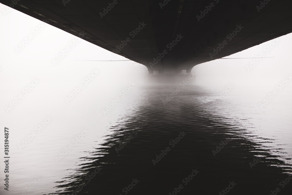 fog under the bridge and over the river
