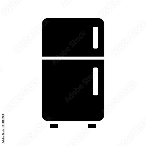 Fridge refrigerator icon vector in flat style. Freezer container