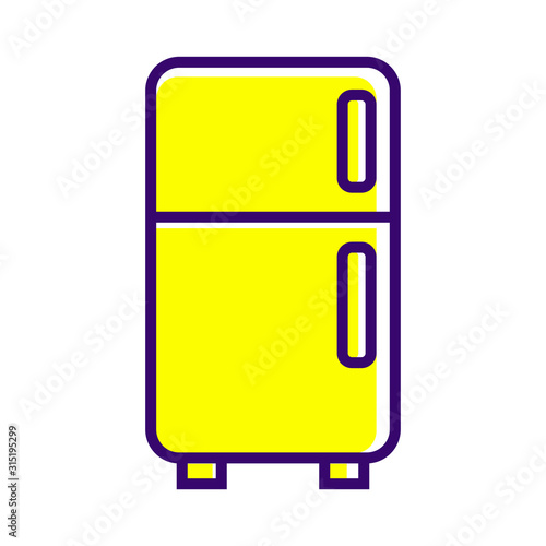 fridge freezer refrigerator condenser icon line color on white background