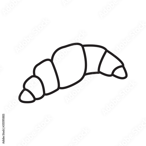 Croissant icon vector on white background