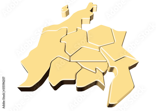 日本地図・関東甲信越地方