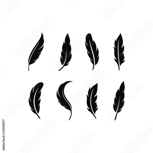 feather logo template vector icon