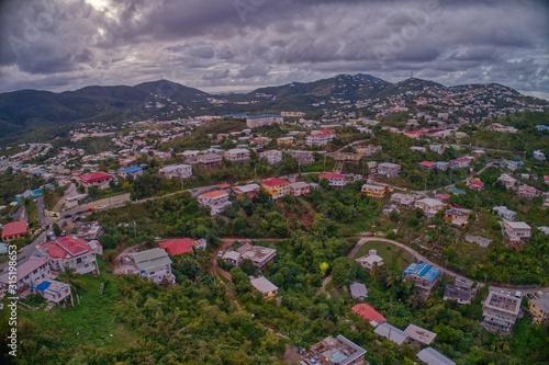 Aerial View of Frydeldal, American Virgin Islands at sunset © Jacob