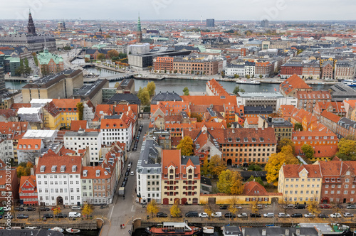 Photography Panoramic view from Church of Our Saviour (Vor Frelsers Kirke) in Copenhagen, De