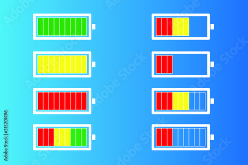 Battery icons set. Vector illustration