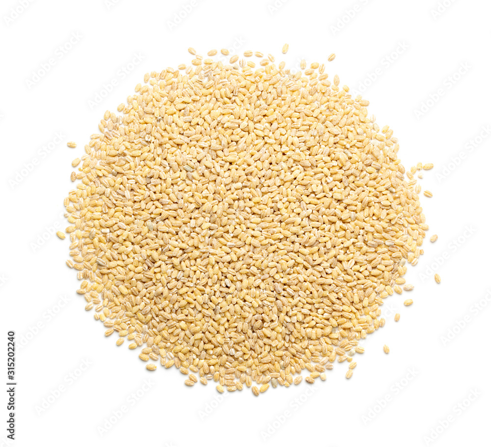 Heap of Pearl Barley Isolated on White Background Close Up Heap of Pearl Barley Isolated on White Background Close Up