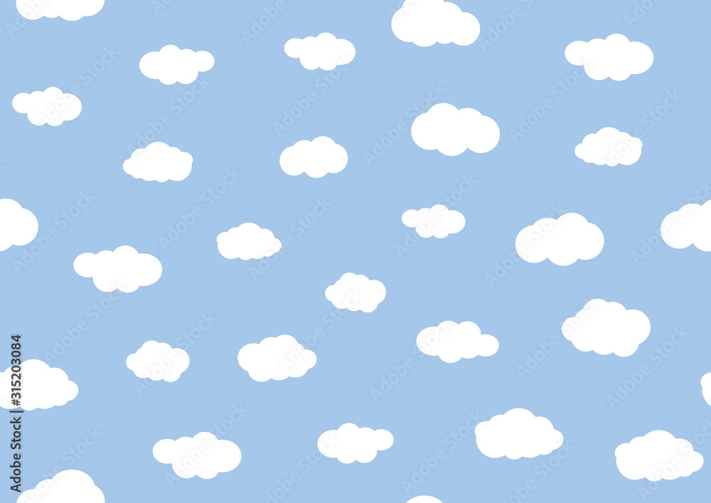 Blue background with clouds,seamless pattern
