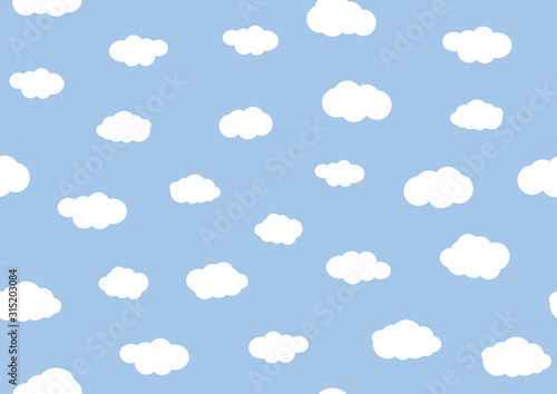 Blue background with clouds,seamless pattern
