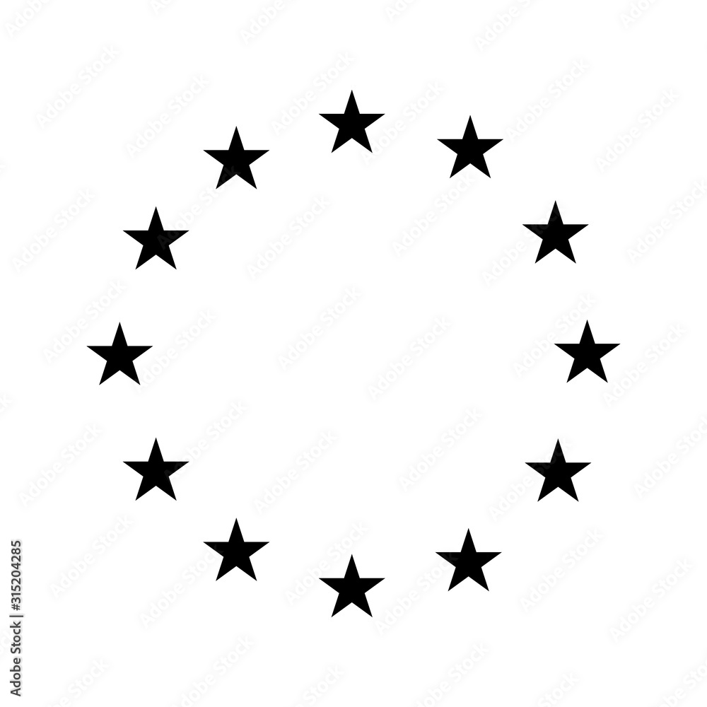 Europe union vector star icon. European union flag symbol. Euro icon vector.