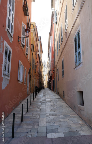 Street of Corsican city Bastia, Corsica island, France.