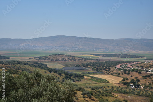 Landscape of a green valley from Sepphoris Zippori National Park in Central Galilee Israel