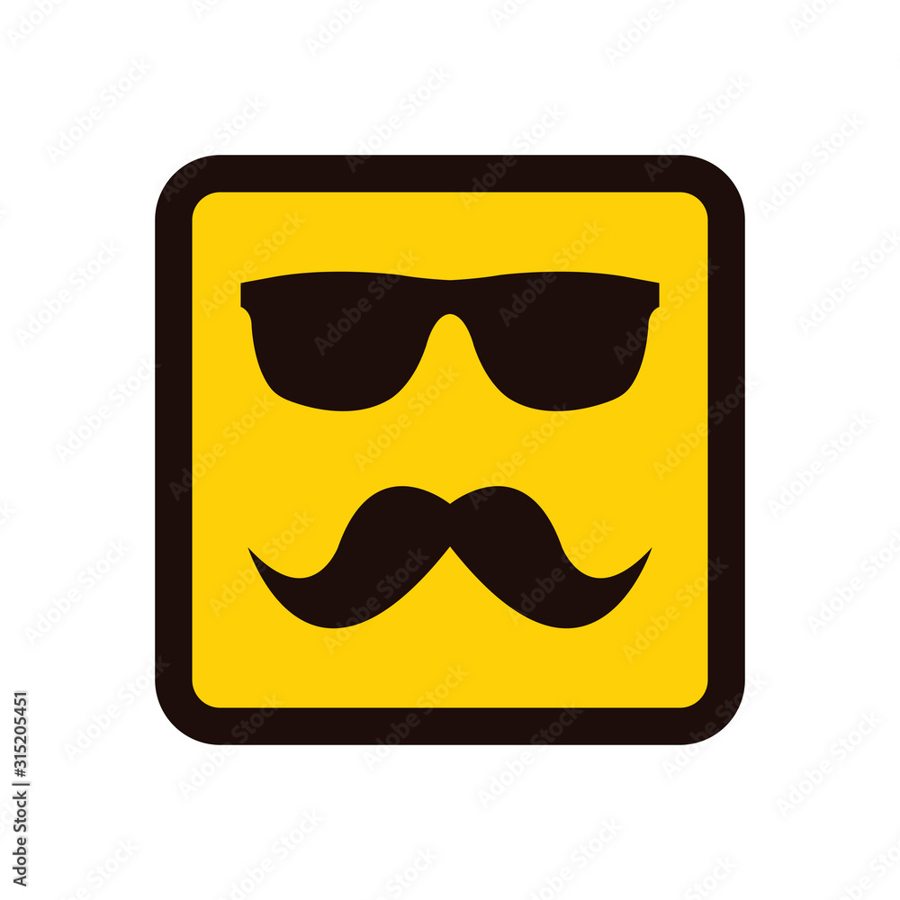 smile icon. hipster face. Smiling Emoticon. Yellow vector symbol. smile icon. hipster face. Smiling Emoticon. Yellow vector symbol.