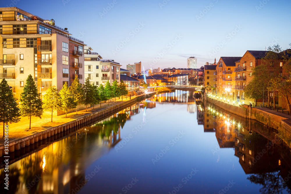 River Aire waterfront, Leeds,UK