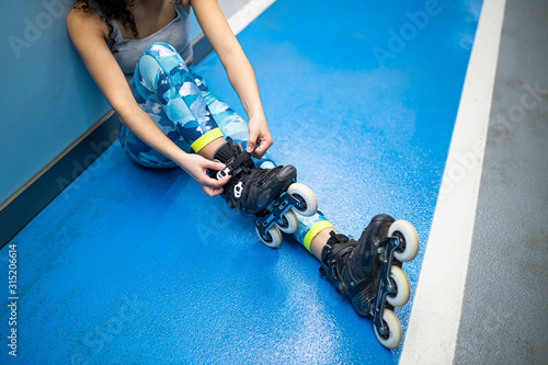 Schilderij op canvas Skating in line