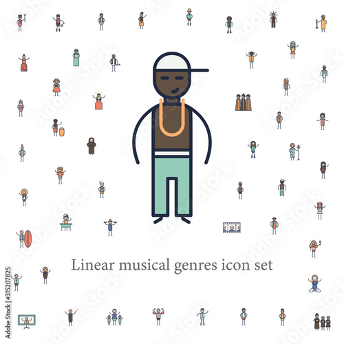 rap musician icon. musical genres icons universal set for web and mobile