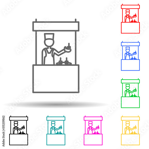 shopkeeper multi color style icon. Simple thin line, outline vector of mall shopping center icons for ui and ux, website or mobile application
