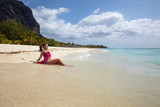 Girl in the beach of Le Morne Brabant, Mauritius
