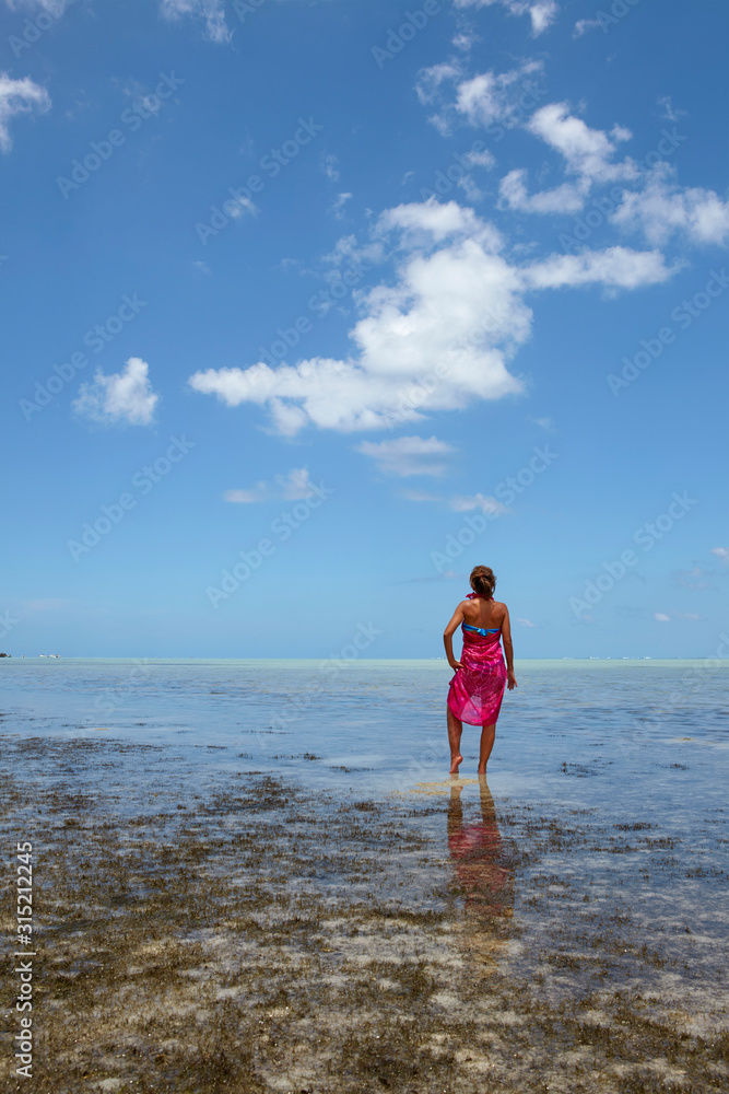 Girl on the beach of Ile aux Benitiers, Mauritius Girl on the beach of Ile aux Benitiers, Mauritius