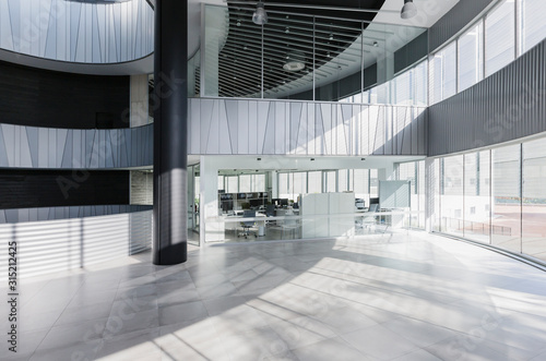 Modern architectural office lobby