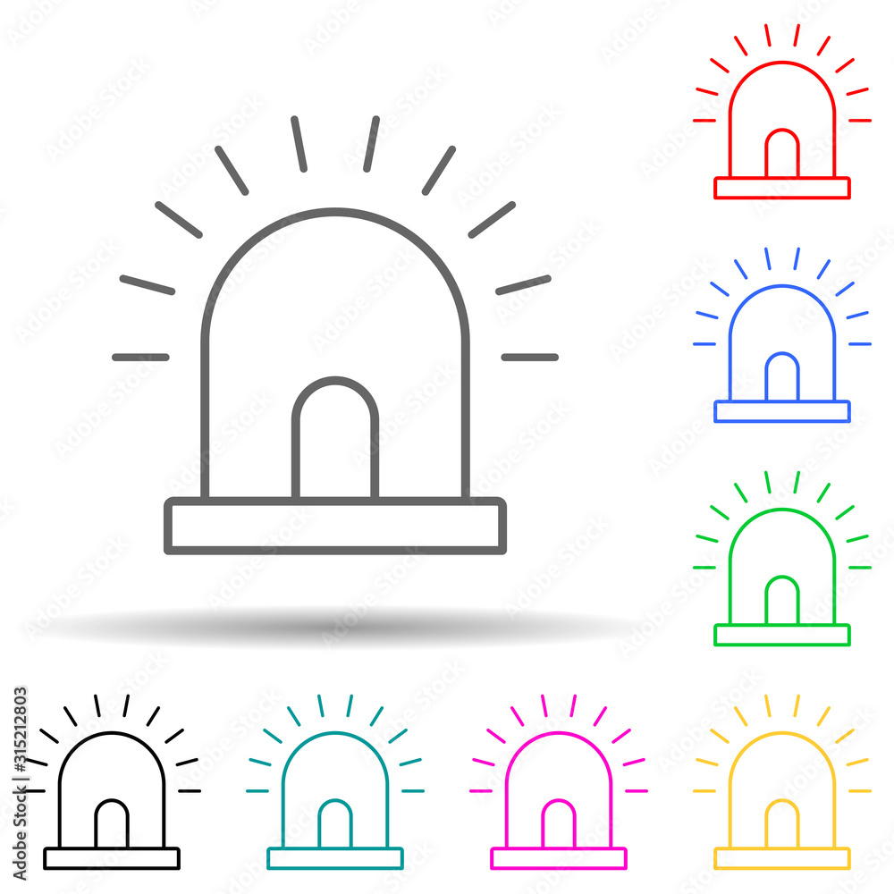 siren multi color style icon. Simple thin line, outline vector of manufacturing icons for ui and ux, website or mobile application siren multi color style icon. Simple thin line, outline vector of manufacturing icons for ui and ux, website or mobile application