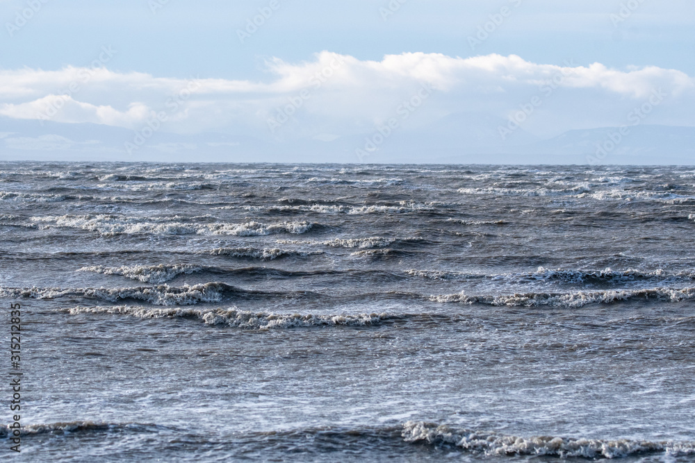 強風で波立っていた浅瀬の海 アイオアアイランド リッチモンド カナダ 強風で波立っていた浅瀬の海 アイオアアイランド リッチモンド カナダ