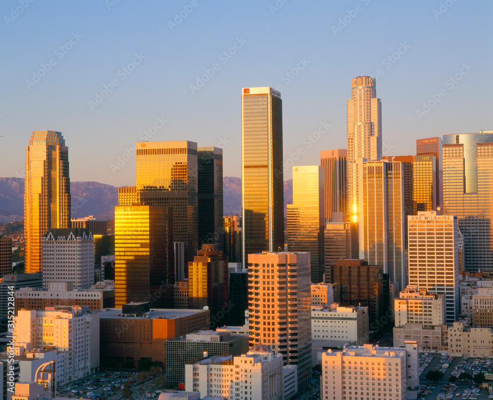Obraz premium Los Angeles Skyline a Dusk, California