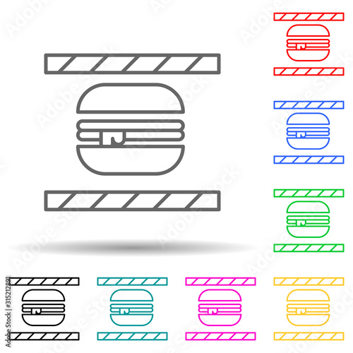 food multi color style icon. Simple thin line, outline vector of manufacturing icons for ui and ux, website or mobile application