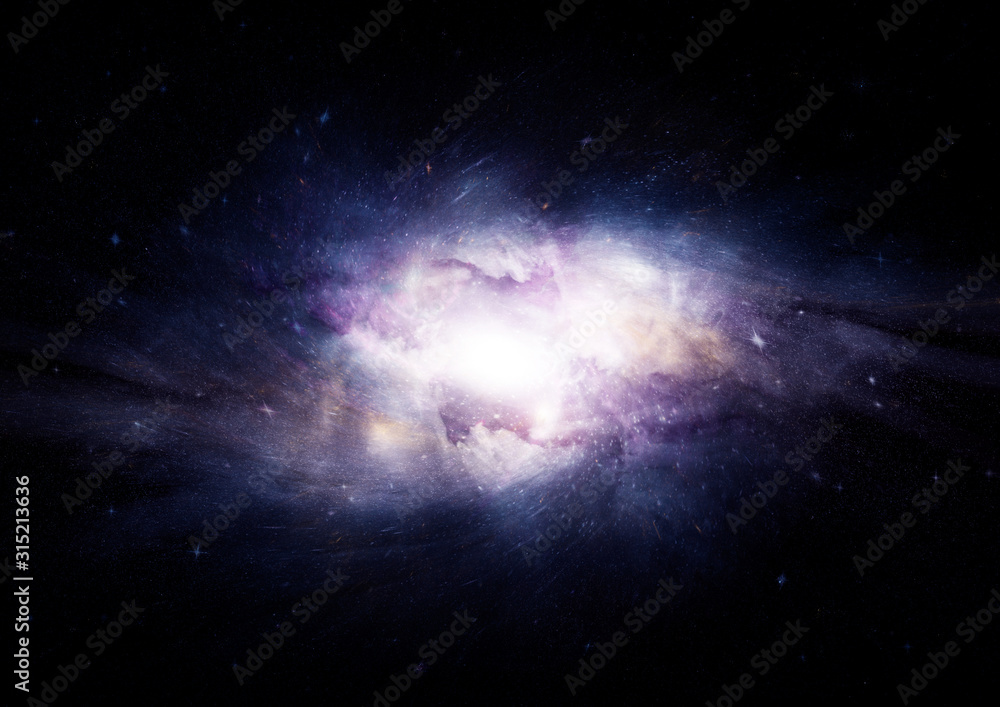 Fototapeta premium Stars, dust and gas nebula in a far galaxy
