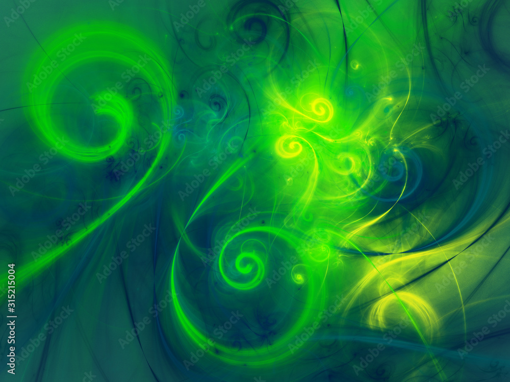 Obraz green abstract fractal background 3d rendering illustration