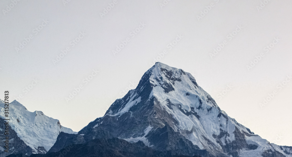 Beautiful and Amazing Snow-covered Mountain With Blue Sky