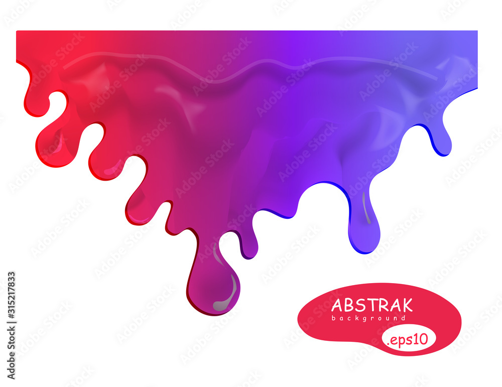 Droplets of liquid colorful red and blue. flow paint liquid abstract background for design, poster, vector illustration. Eps10