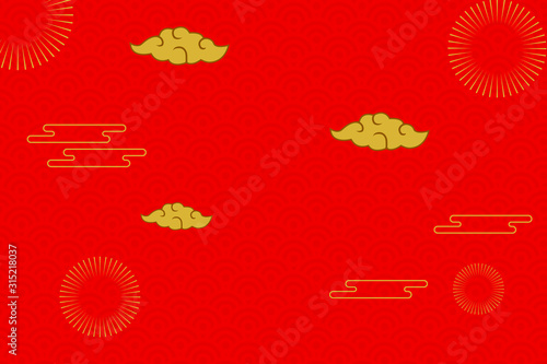 Happy Chinese New Year 2020 year of the mouse. sign for greetings card, flyers, invitation, posters, brochure, banners, calendar. Flat style design. traditional red greeting card illustration