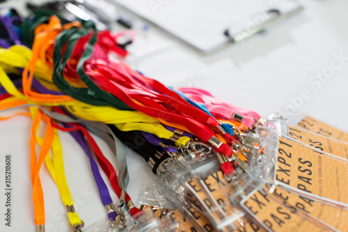 Multicolor conference pass lanyards photo