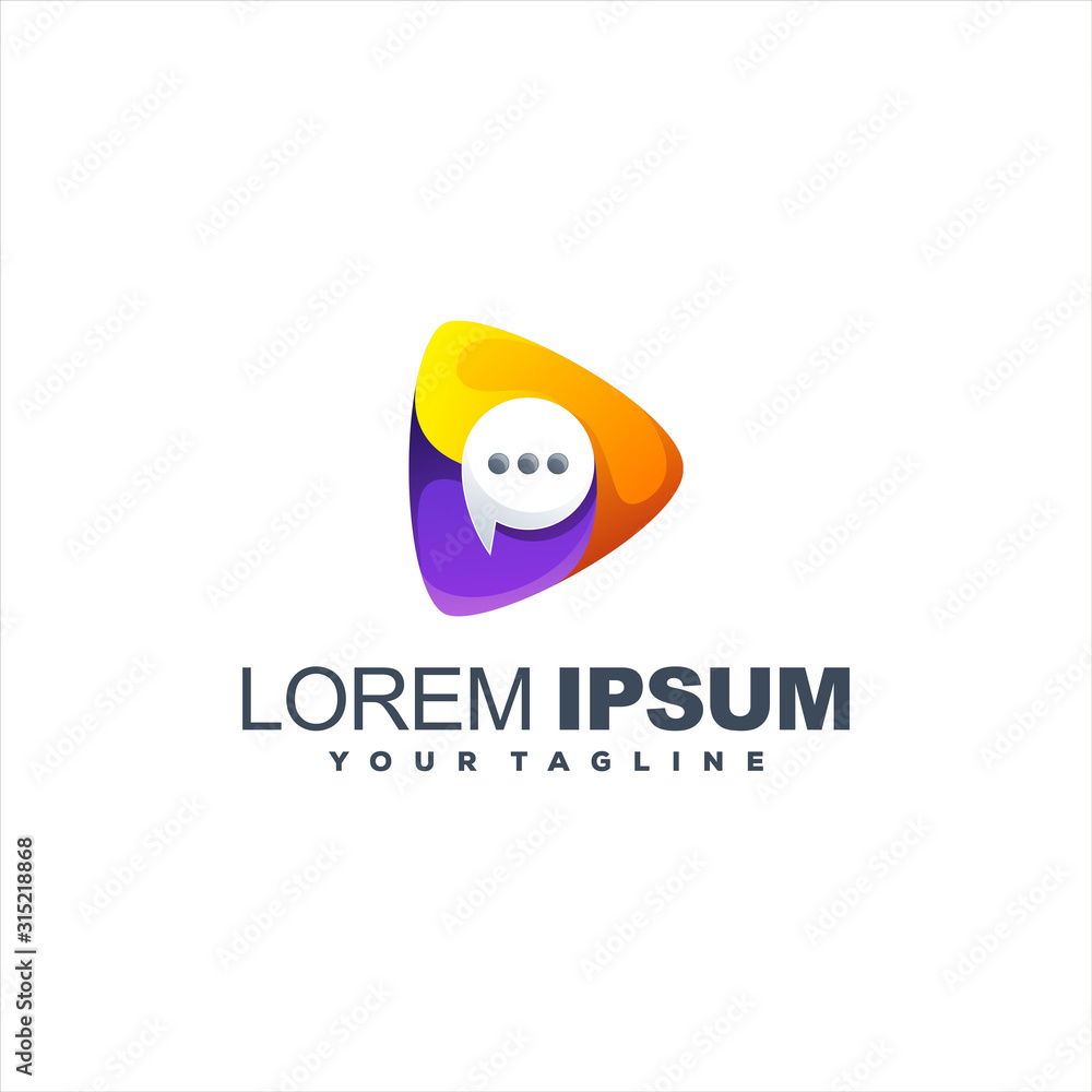 awesome chat gradient logo design awesome chat gradient logo design