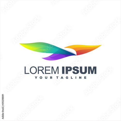 awesome bird gradient logo design