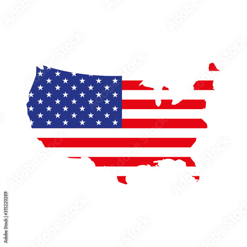 united states map with flag