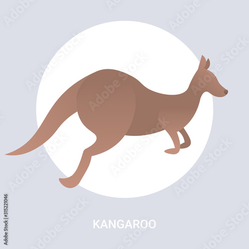 kangaroo icon cartoon endangered wild australian animal symbol wildlife species fauna concept flat vector illustration