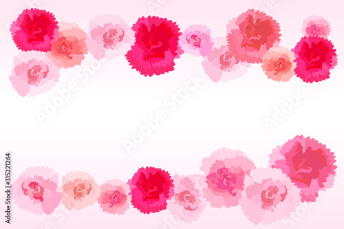 Ornate carnation background. Up and down.