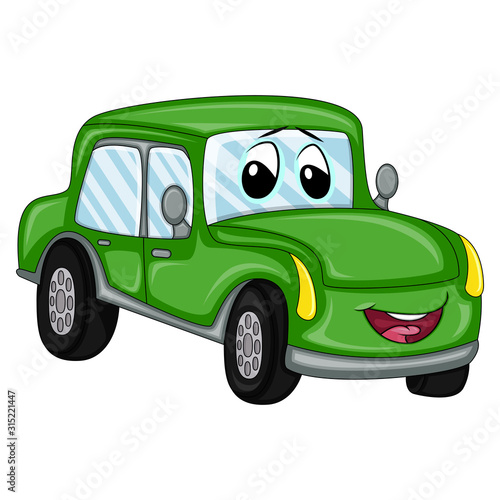 green cartoon with eyes and mouth cartoon vector illustration
