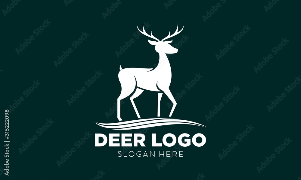 Deer simple illustration vector logo design