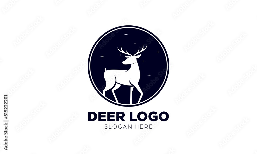 Deer simple modern silhouette vector logo Deer simple modern silhouette vector logo