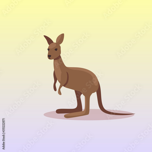 kangaroo or wallaby icon cartoon endangered wild australian animal symbol wildlife species fauna concept flat vector illustration