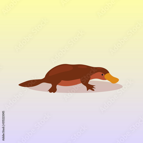 platypus icon cartoon endangered wild australian animal symbol wildlife species fauna concept flat vector illustration