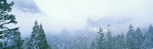 Misty mountains in Yosemite Valley, California