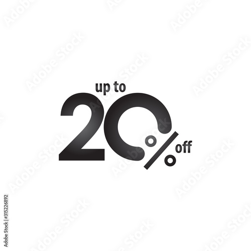 Discount Label up to 20% off Vector Template Design Illustration